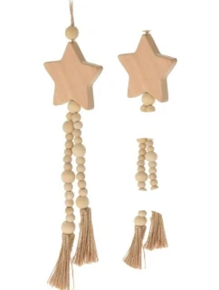 DEKORATÍVNY PRÍVESOK BOHO EKO PRÍRODA DREVENÁ HVIEZDA