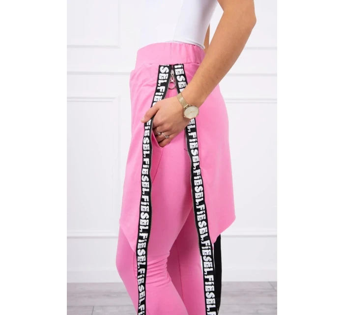 Nohavice/oblek s nápisom selfie svetlo ružový Nohavice/oblek s nápisom selfie svetlo ružový