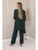 Súprava blúzka + nohavice s príveskom tmavozelená