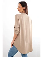 Blúzka s predĺženým chrbtom cappuccino Blúzka s predĺženým chrbtom cappuccino