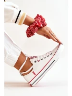 Damskie Materiałowe Trampki BIG STAR JJ274123 Białe Damskie Materiałowe Trampki BIG STAR JJ274123 Białe