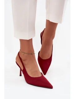 Szpilki Z Odkrytymi Piętami Bordowe Lenira