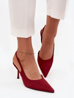 Szpilki Z Odkrytymi Piętami Bordowe Lenira