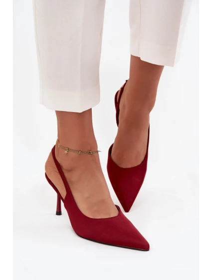 Szpilki Z Odkrytymi Piętami Bordowe Lenira