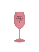 NEJLEPŠÍMU DĚDĚČKOVI NA SVĚTĚ - růžová sklenice na víno 350 ml