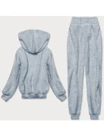 Teplý blankytný teplákový dámsky komplet (YP-1104)