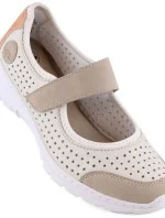 Pohodlné šnurovacie topánky Rieker W RKR575A beige