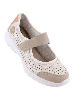Pohodlné šnurovacie topánky Rieker W RKR575A beige
