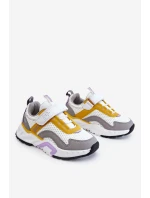 Dětská sportovní obuv se suchým zipem Big Star model 21609010 Bílá a žlutá - Big Star Shoes