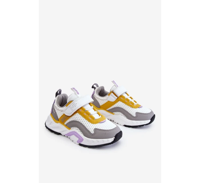 Dětská sportovní obuv se suchým zipem Big Star model 21609010 Bílá a žlutá - Big Star Shoes
