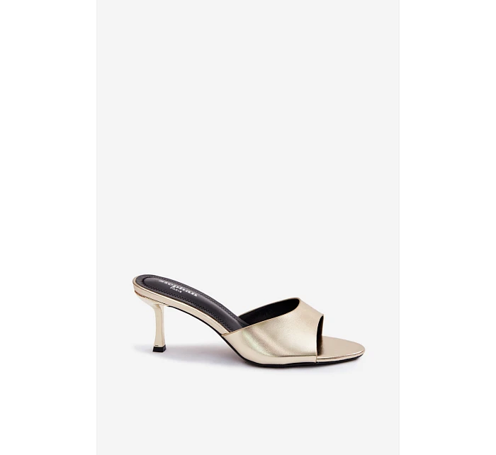 Sandály z umělé kůže na jehlovém podpatku Zlaté model 22103061 - Boto