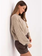 Sweter MI SW model 21418044 beżowy - FPrice Sweter MI SW model 21418044 beżowy - FPrice