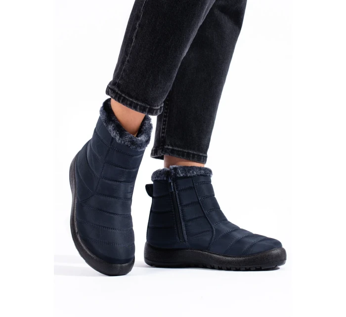 Pohodlné snehové topánky ženy tmavomodrá platforma Pohodlné snehové topánky ženy tmavomodrá platforma