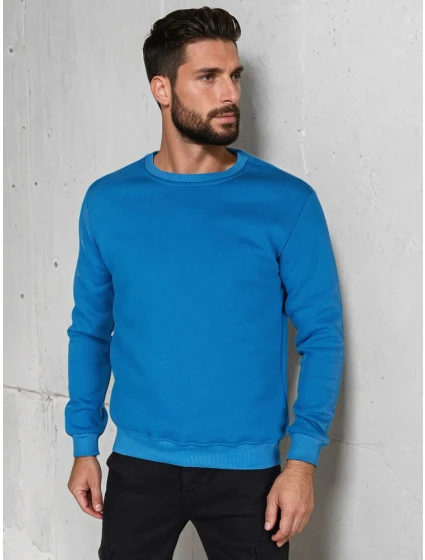 Pánska základná modrá mikina FashionStreet BX5883