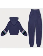 Dámska tepláková súprava vo slivkovej farbe s farebnými vsadkami (AMG-346A) Dámska tepláková súprava vo slivkovej farbe s farebnými vsadkami (AMG-346A)