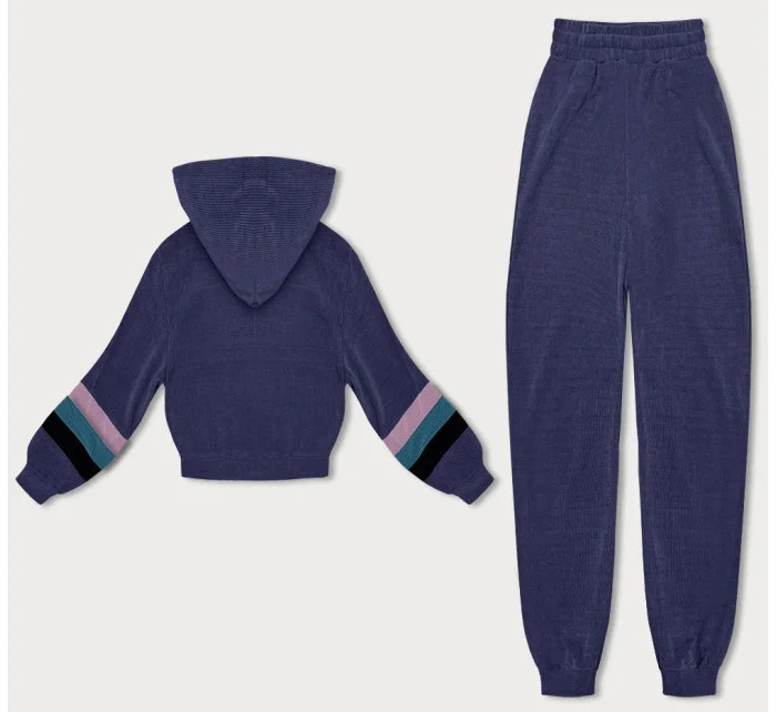 Dámska tepláková súprava vo slivkovej farbe s farebnými vsadkami (AMG-346A) Dámska tepláková súprava vo slivkovej farbe s farebnými vsadkami (AMG-346A)