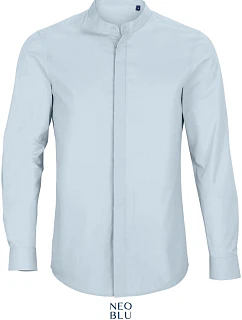 Men Popelínová košile s dl. rukávem a límcem soft blue model 22499772 - NEOBLU