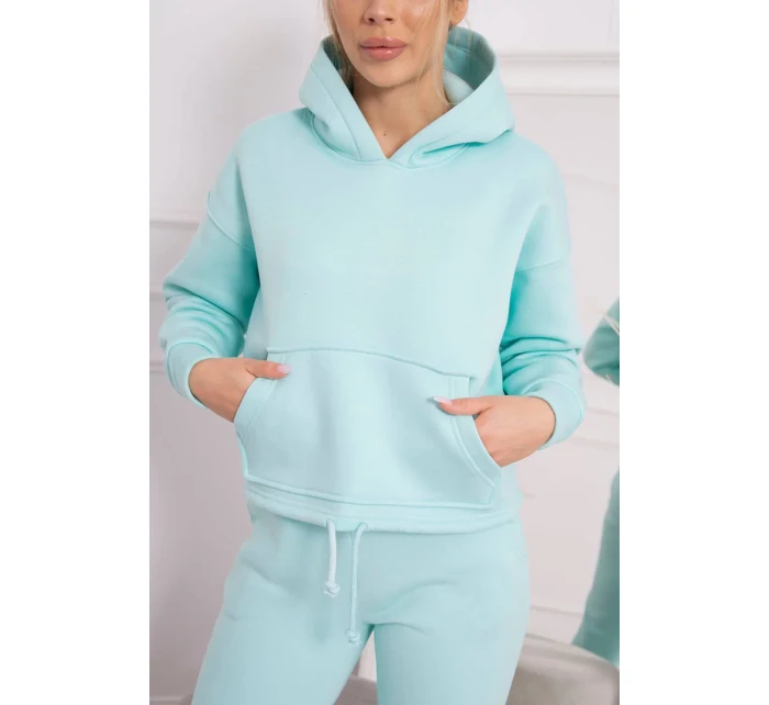 Teplá súprava s mikinou viazanou na spodnú časť mäty Teplá súprava s mikinou viazanou na spodnú časť mäty