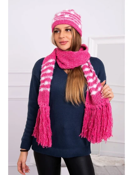 Dámská souprava se šátkem malinová model 18751043 - K-Fashion Dámská souprava se šátkem malinová model 18751043 - K-Fashion
