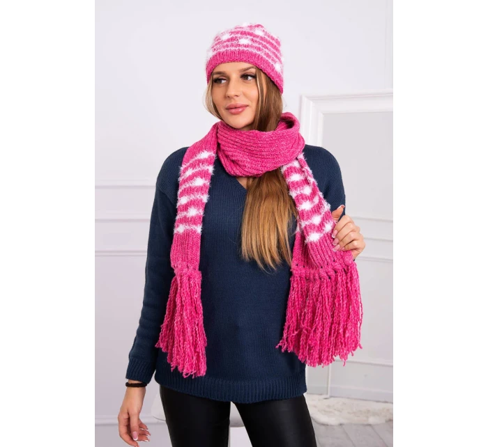 Dámská souprava se šátkem malinová model 18751043 - K-Fashion Dámská souprava se šátkem malinová model 18751043 - K-Fashion