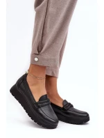 Skórzane Półbuty Na Platformie Z Ozdobą Czarne Lemar Lehira Skórzane Półbuty Na Platformie Z Ozdobą Czarne Lemar Lehira