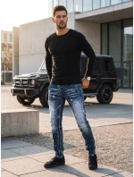 Pánske tmavomodré džínsové nohavice FashionStreet UX3828
