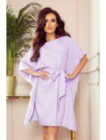 SOFIA - Dámske motýlikové šaty vo svetle vresové farbe 287-8
