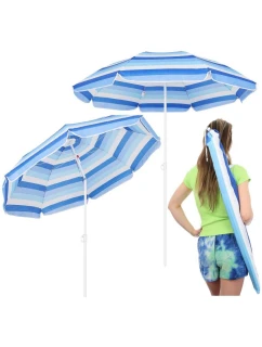 BALKÓNOVÝ PLÁŽOVÝ SLNEČNÍK 180CM MODRÁ LÍNIA 1048819