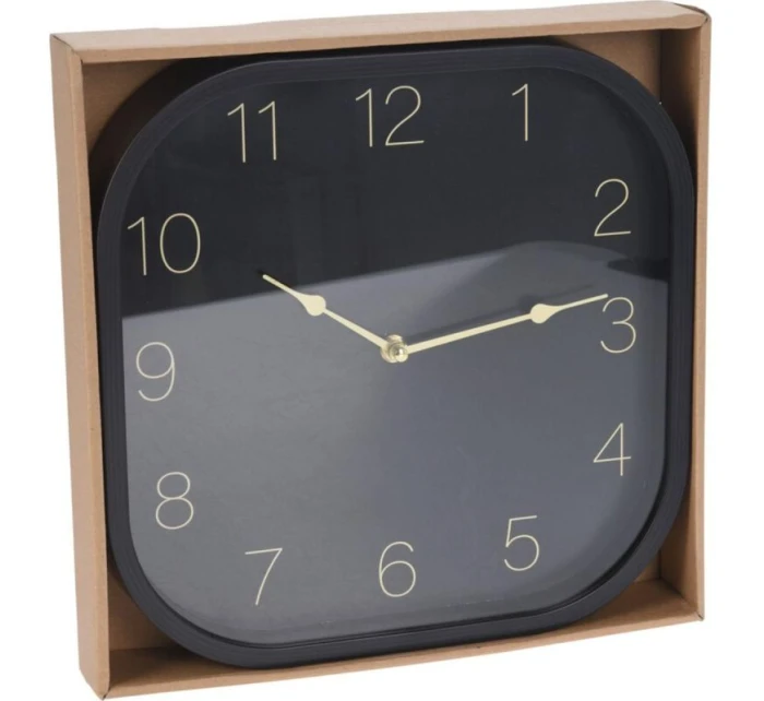 30x30CM ČIERNE VÝBORNÉ DOMÁCE NÁSTENNÉ HODINY
