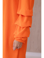 Španielske šaty s ozdobnými oranžovými rukávmi