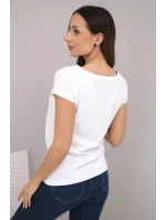 Dámska bavlnená blúzka s potlačou CHIC biela