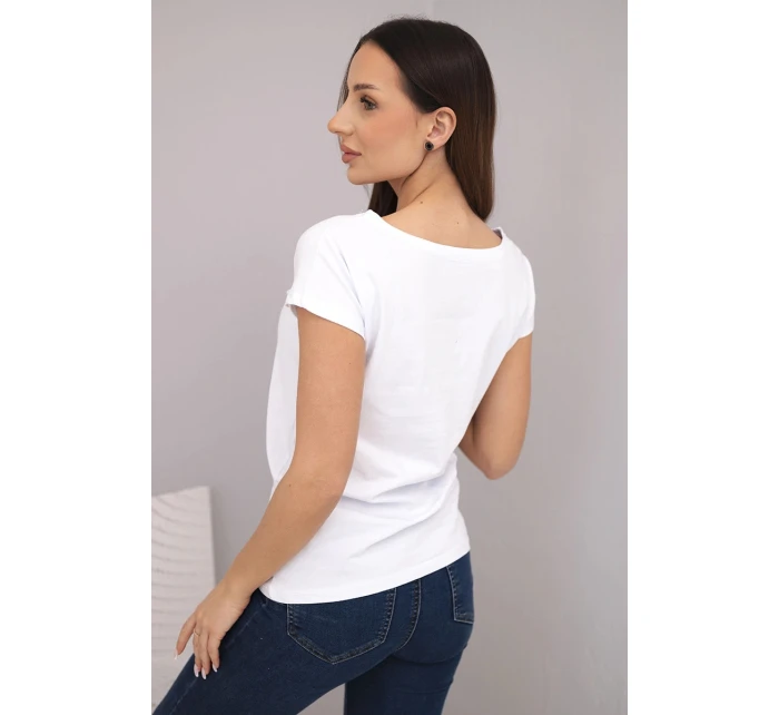 Dámska bavlnená blúzka s potlačou CHIC biela