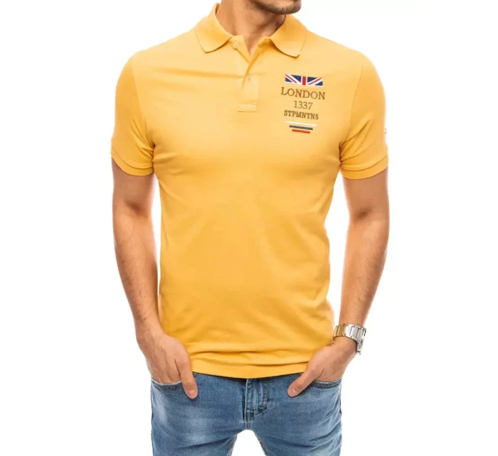 FashionStreet žltá vyšívaná polokošeľa PX0435 FashionStreet žltá vyšívaná polokošeľa PX0435