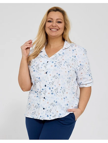 Piżama  kr/r 3XL5XL rozpinana model 22036841 - Cornette