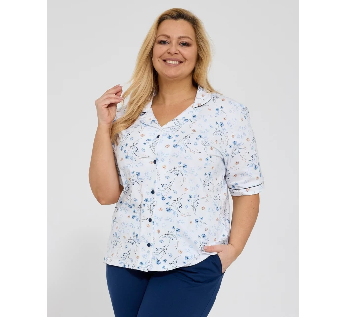 Piżama Cornette 347/347 Yvonne kr/r 3XL-5XL rozpinana