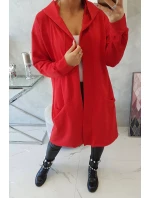 Pláštěnka s kapucí oversize červená