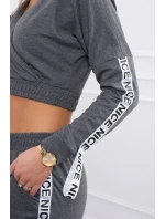 Sada s ozdobnými pásikmi grafitová melanž