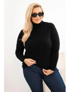 Dámský svetr Plus Size z viskózy model 21321816 střihu černý - K-Fashion