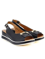 Dámske kožené sandále na platforme čierne Artiker 58C0086