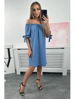 Tmavé džínsové šaty bez rukávov