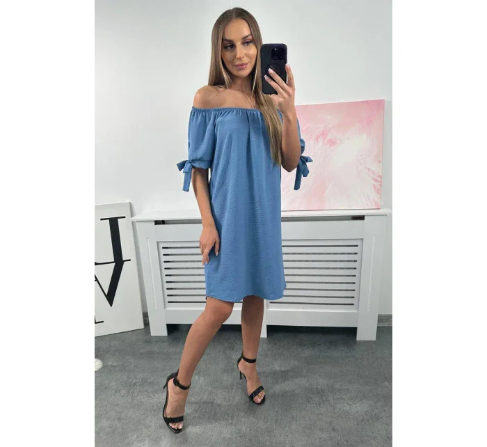 Tmavé džínsové šaty bez rukávov