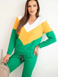 Dámska súprava s výstrihom do V zelená