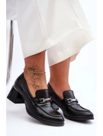 Wygodne Skórzane Czółenka Czarne Lemar Damira