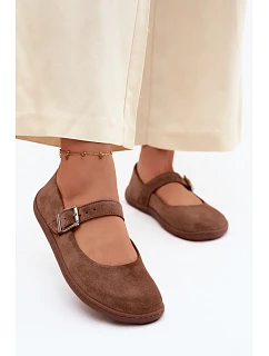 Baleríny Barefoot z přírodního semiše model 22125880 hnědé - Zazoo