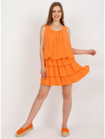Oranžové šaty s volánmi OCH BELLA
