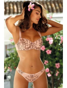 Dámske zvodné tangá V-9518 púder ružová - Axami