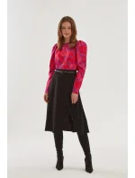 Halenka s růžovými květy červená - Monnari