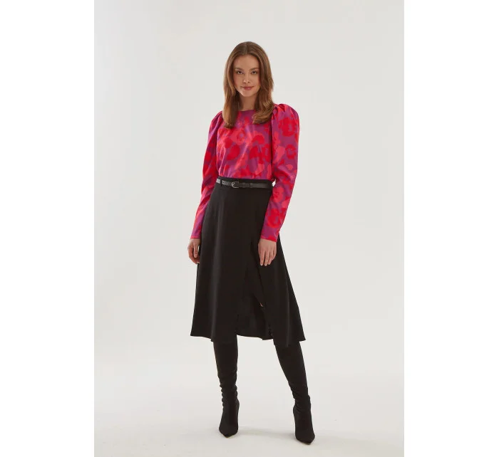 Halenka s růžovými květy červená - Monnari