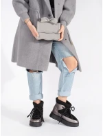 Pěkné dámské černé sněhule platforma Pěkné dámské černé sněhule platforma