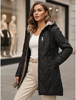 Kurtka damska przejściowa pikowana z kapturem czarna model 22342140 - FashionStreet
